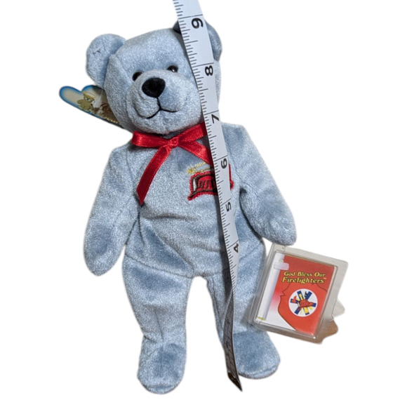 Holy Bears Fireman 9” Bear, Holy Bears Company, Pellet Filled 2001 With Tags - Picture 3 of 10